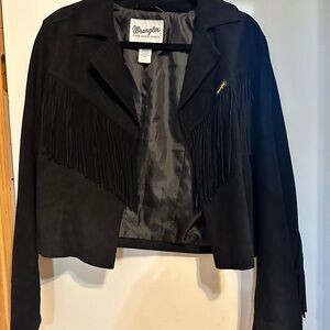 Wrangler Black Fringe Blazer Jacket